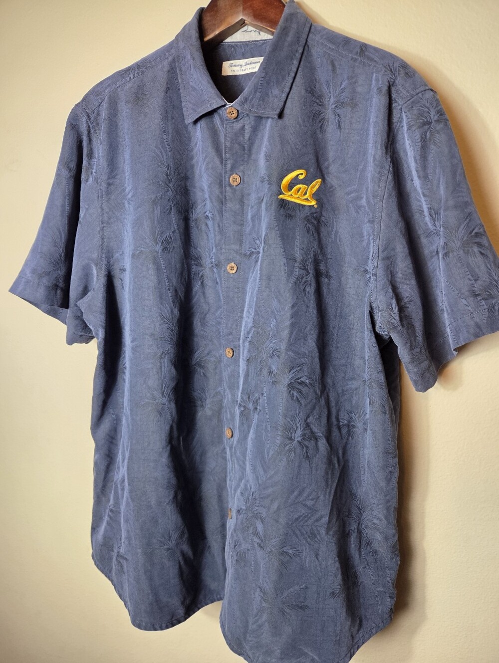 Tommy Bahama Button Shirt XL Cal California Golden Bears Navy Coconut Point